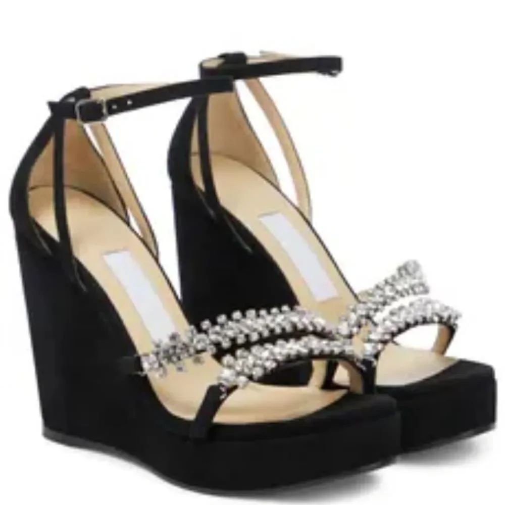 BRAND NEW WILD DIVA LOUNGS WEDGE JEWEL STRAP SANDAL G1